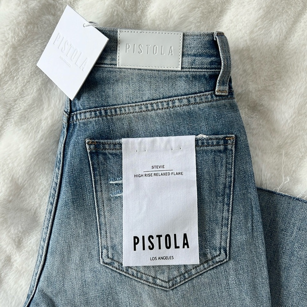 BNWT Pistola “Stevie” jeans. Shore vintage wash. High rise relaxed flare